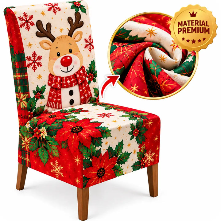 COMBO MANTEL + FUNDAS NAVIDEÑAS
